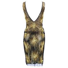 90s Vivienne Tam Evening Ensemble with Gold Beaded Bursts