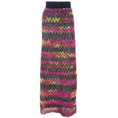 60s Pierre Cardin Zig Zag Knit Maxi Skirt 3