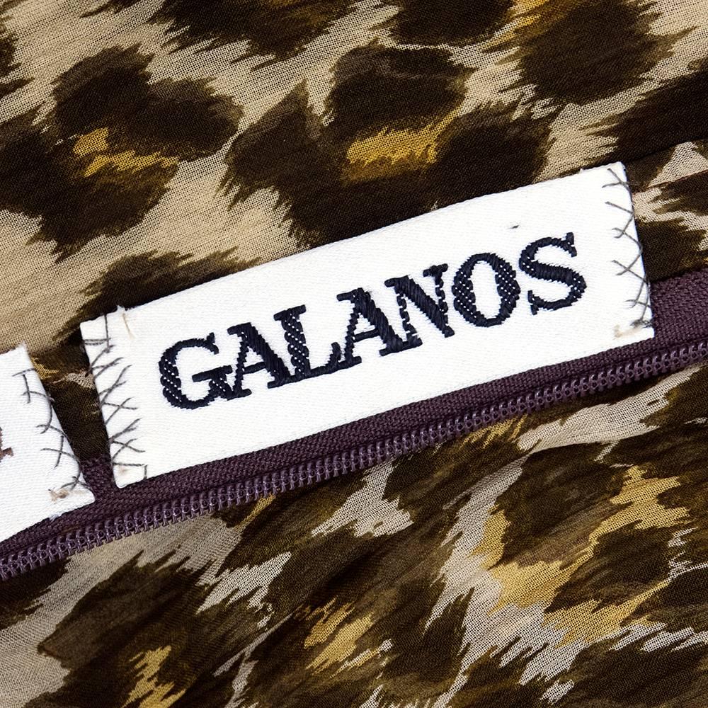 Women's Wild 80s Asymmetrical Galanos Evening Dress in Animal Print Chiffon For Sale
