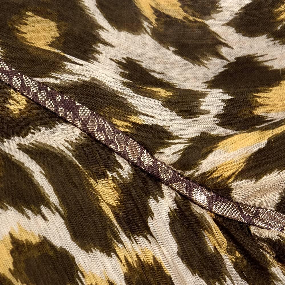 Wild 80s Asymmetrical Galanos Evening Dress in Animal Print Chiffon For Sale 1