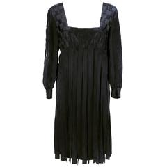 60s Black Satin Ribbon Carwash Dress