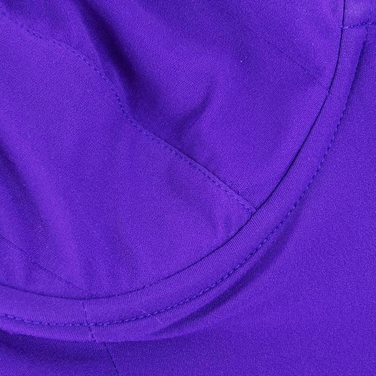 90s OMO Norma Kamali Purple Body Con Swing Dress at 1stDibs