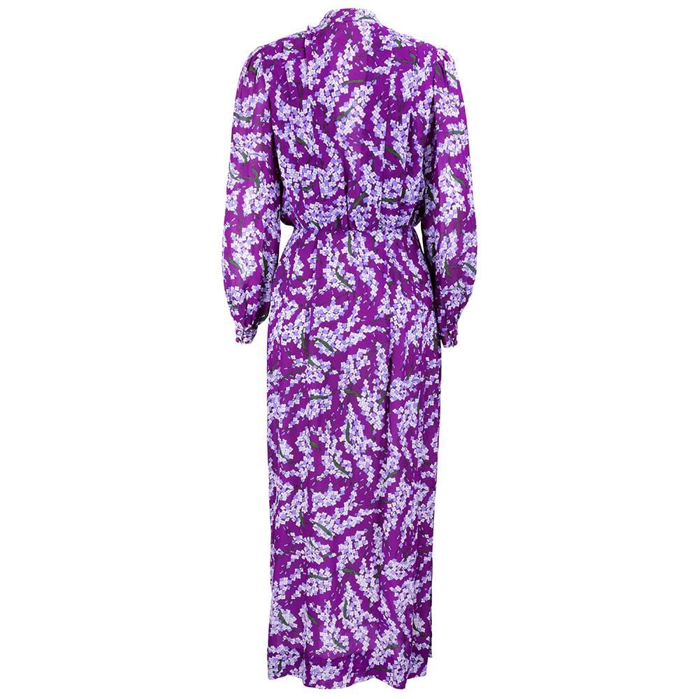 PUCCI 70s Purple Silk Floral Dress In Excellent Condition In Los Angeles, CA