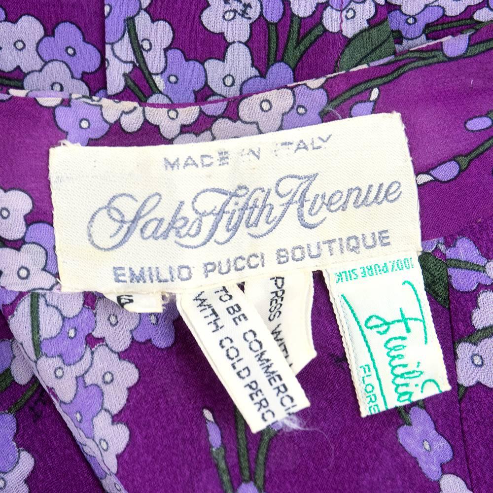 PUCCI 70s Purple Silk Floral Dress 1