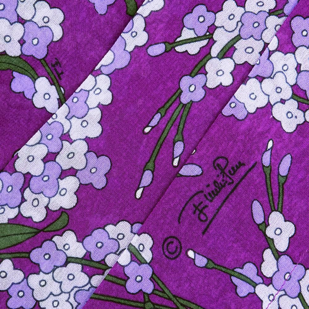 PUCCI 70s Purple Silk Floral Dress 3