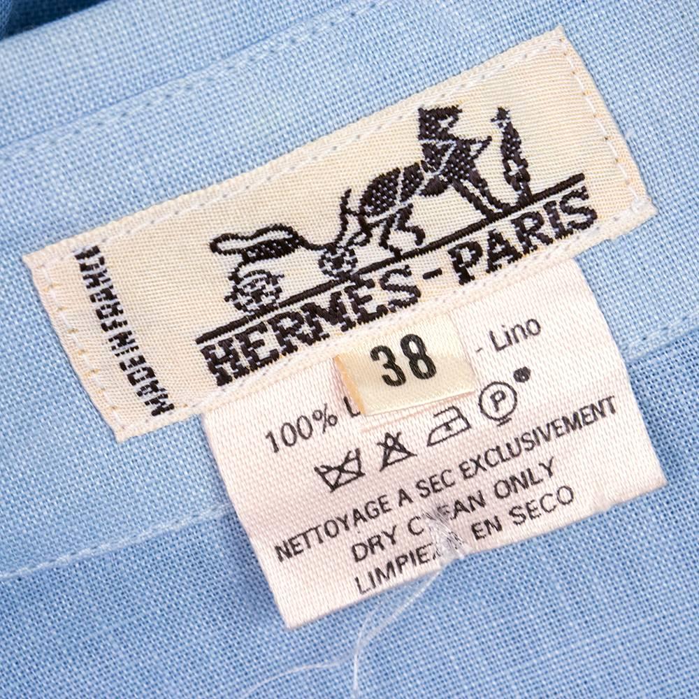 Women's 90s HERMES Pale Blue Linen Shirt