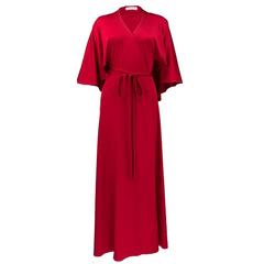 70s Stephen Burrows Red Jersey Wrap Maxi Dress