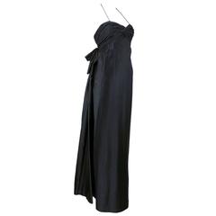 50s Black Satin Bombshell Gown