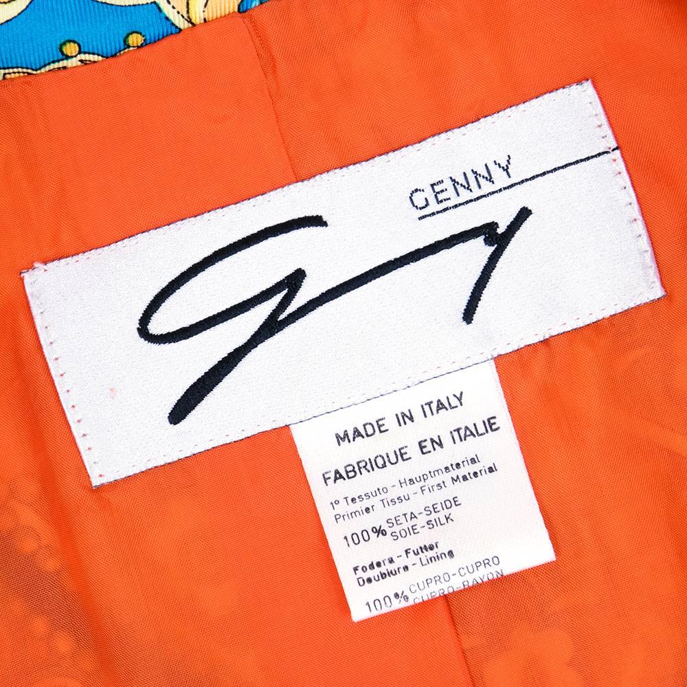 80s Genny Bold Graphic Silk Blazer In Excellent Condition For Sale In Los Angeles, CA