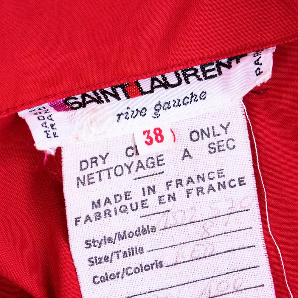 Women's Saint Laurent Rive Gauche Red Cotton Caftan