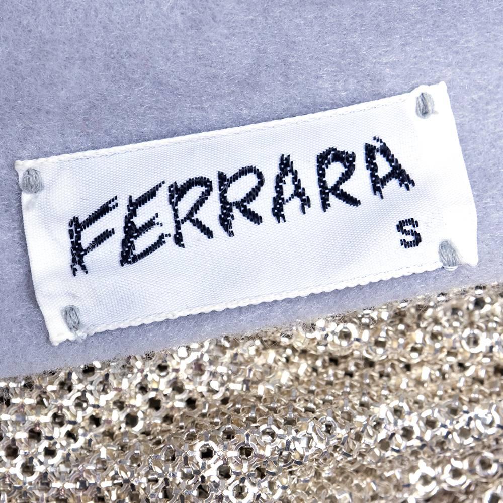 Women's Ferrara Iconic Silver Metal Mesh Halter Body Con Dress For Sale