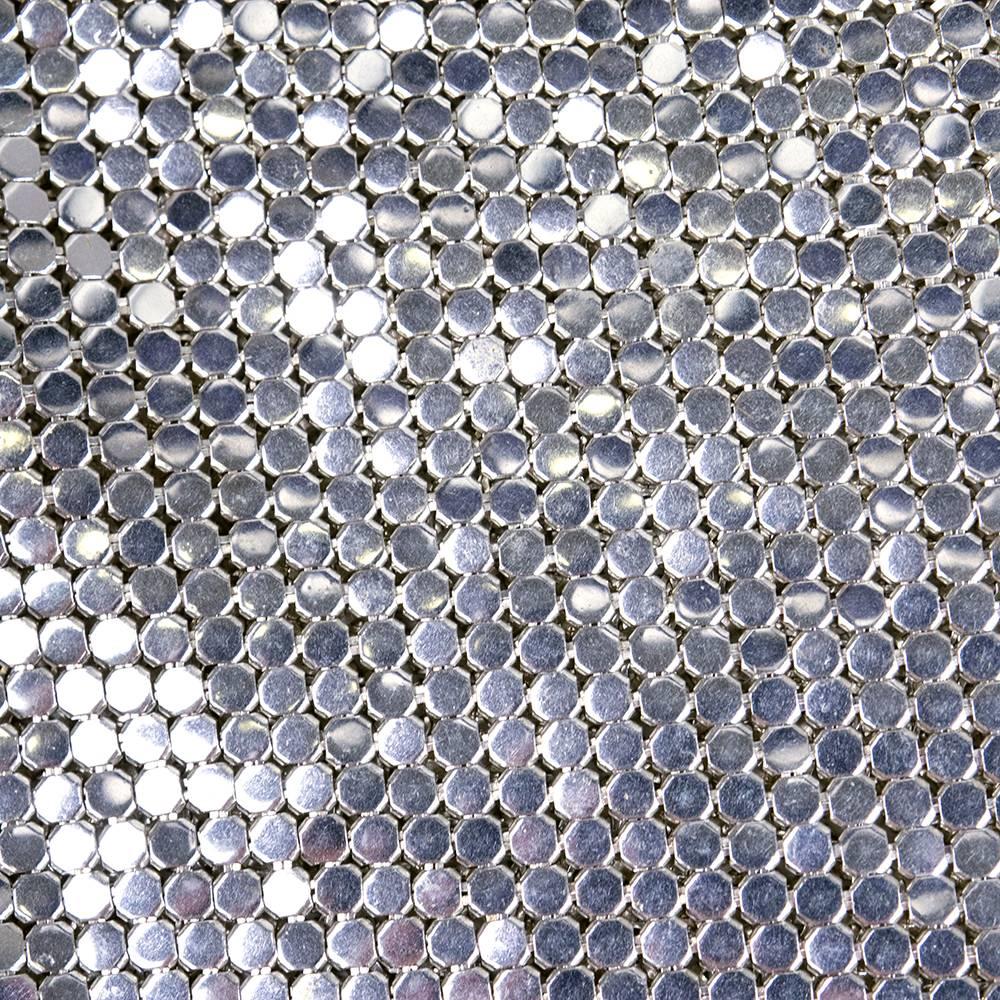 Ferrara Iconic Silver Metal Mesh Halter Body Con Dress For Sale 1