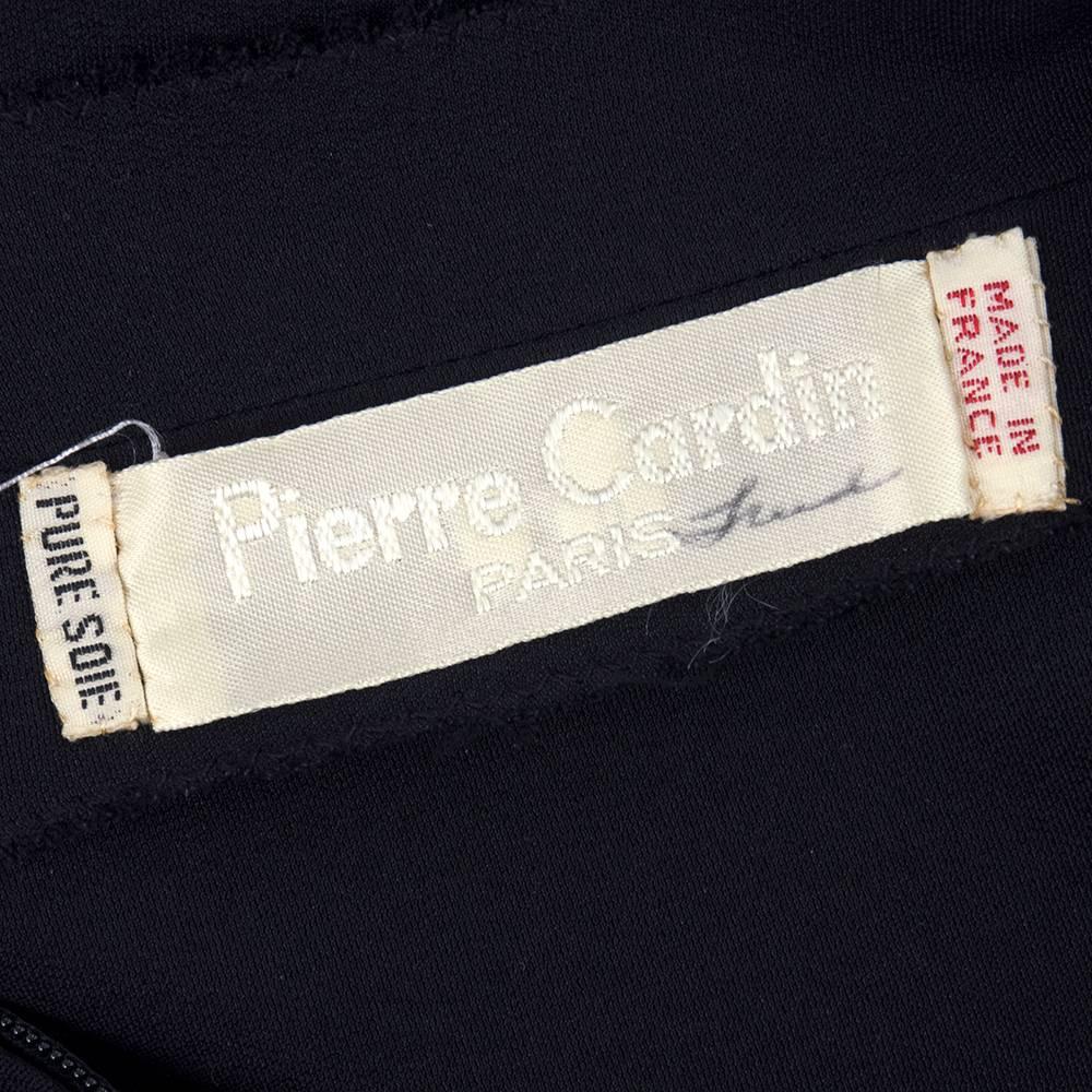 Women's 80s Pierre Cardin Black Silk Cocktail Dress with Memphis Detail For Sale