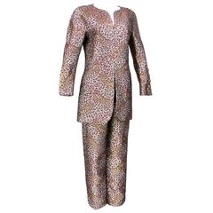 80s Galanos Lame Brocade Pantsuit