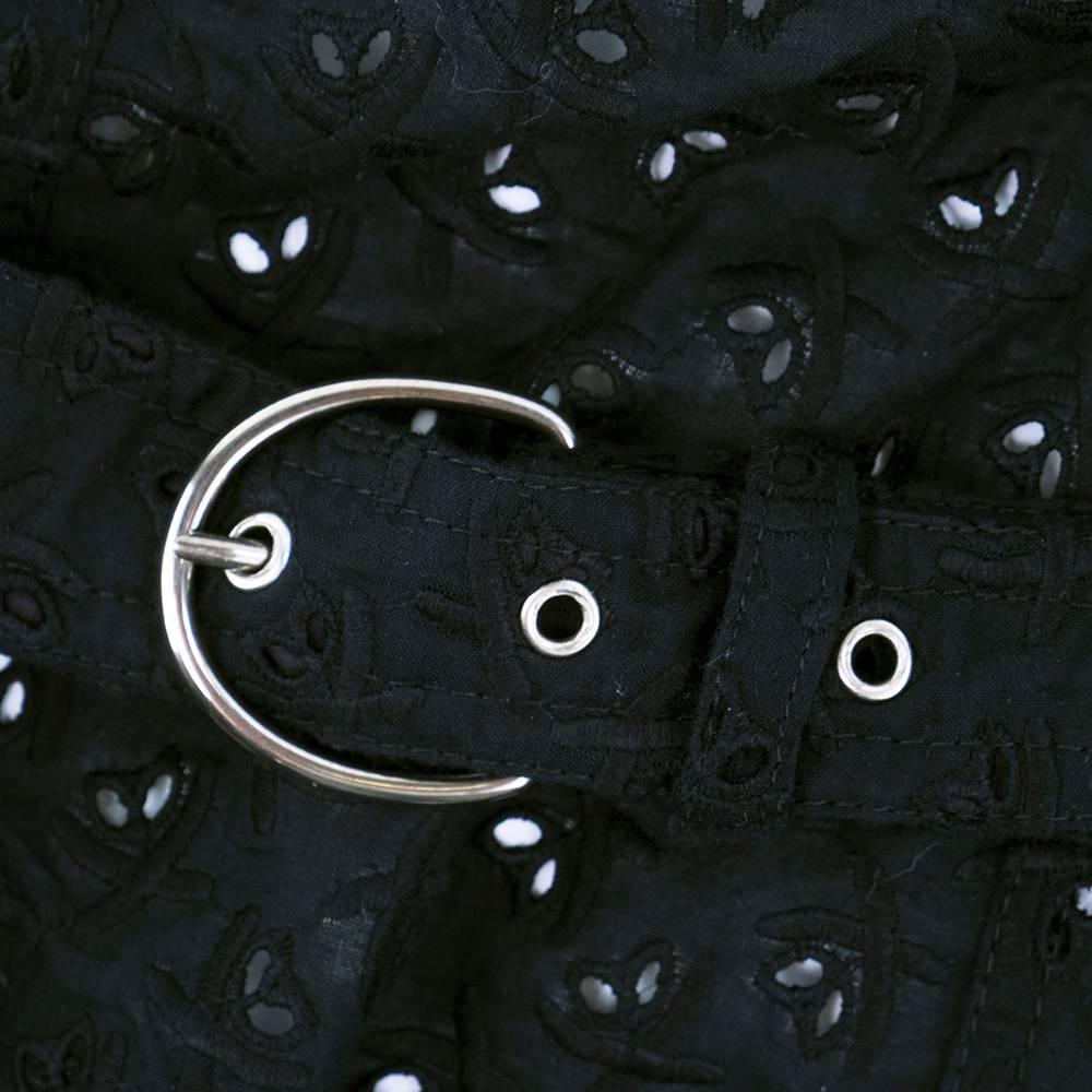 Early 2000s John Galliano Black Eyelet Moto Pantsuit For Sale 1