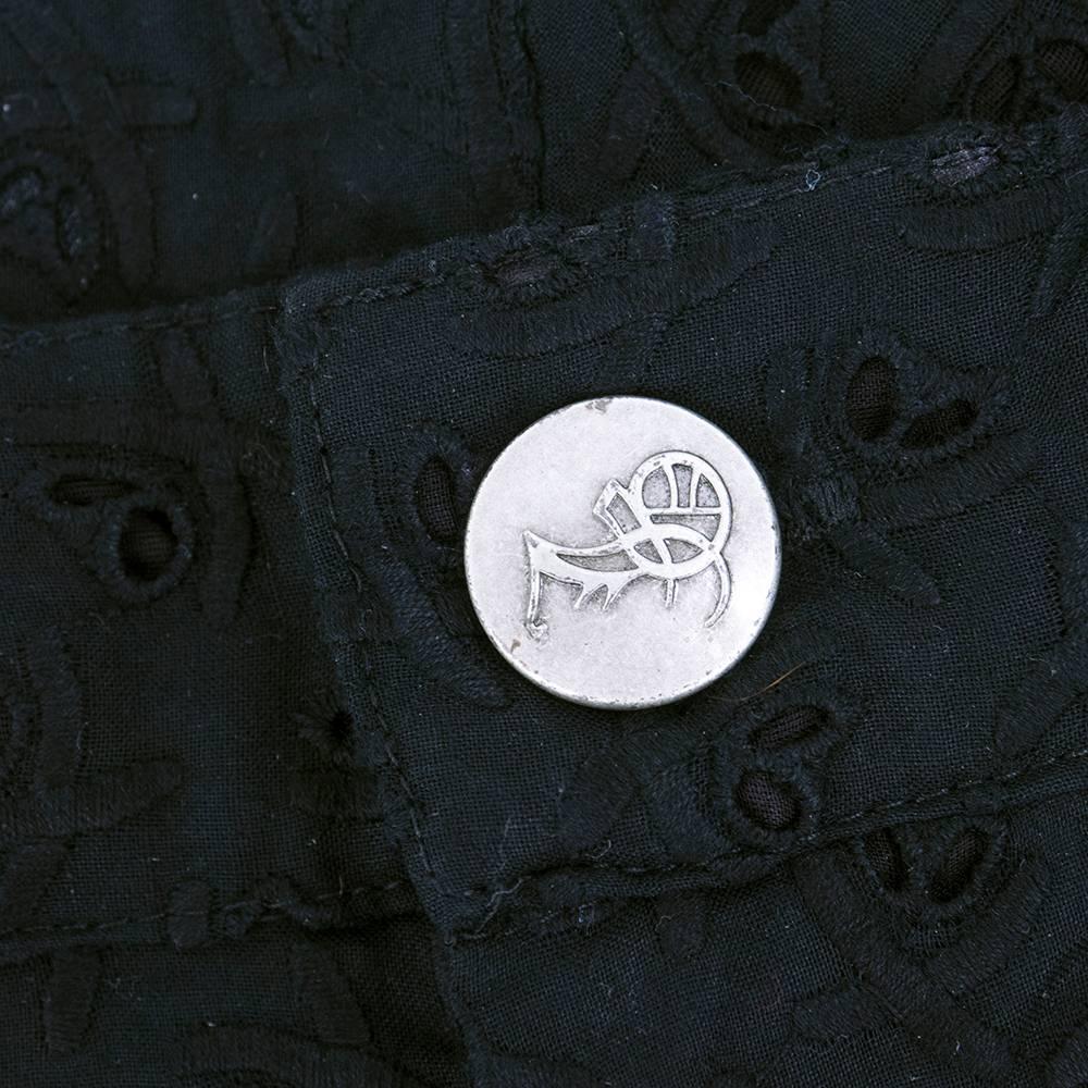 Early 2000s John Galliano Black Eyelet Moto Pantsuit For Sale 3