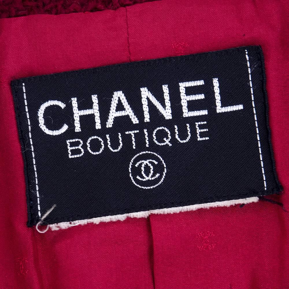 Women's Chanel Boutique Deep Red Tweed Jacket