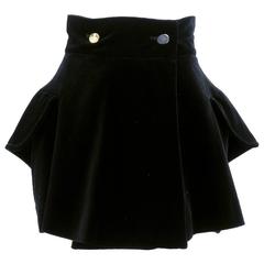90s Vivienne Westwood Black Velvet Mini Skirt