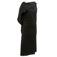 90s Ann Demeulemeester Avant Garde Black Wool Blend Dress