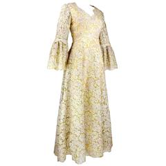 60s Lace with Iridescent Sequins Princess Gown