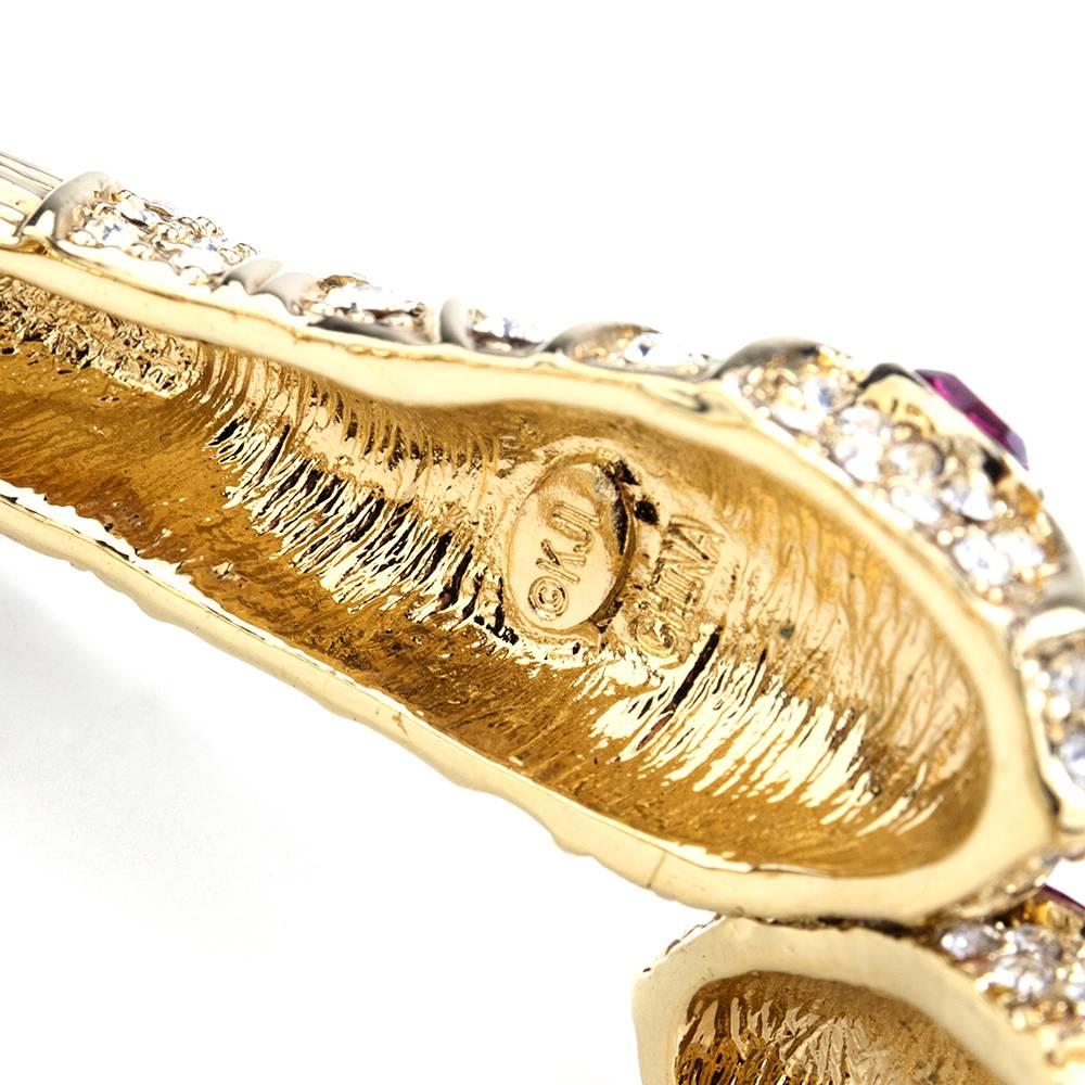 Women's KJL Goldtone Snake Clamper Bracelet For Sale