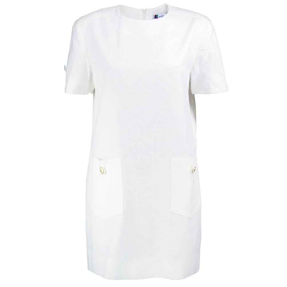 Gray 80 Boutiques Givenchy White Pique Tunic Dress For Sale