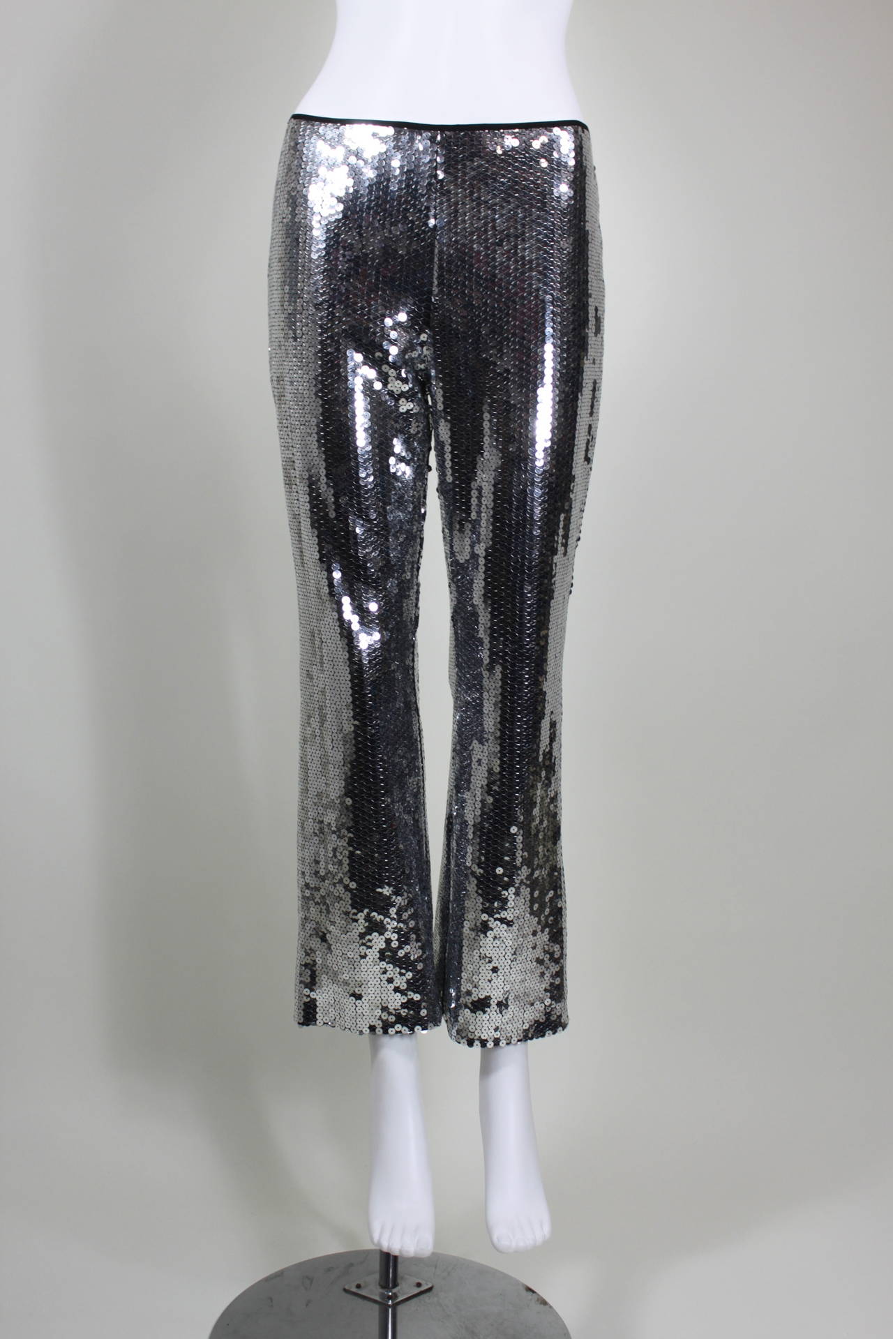 Women's Dolce & Gabbana Silver Sequined Rock n Roll Trousers