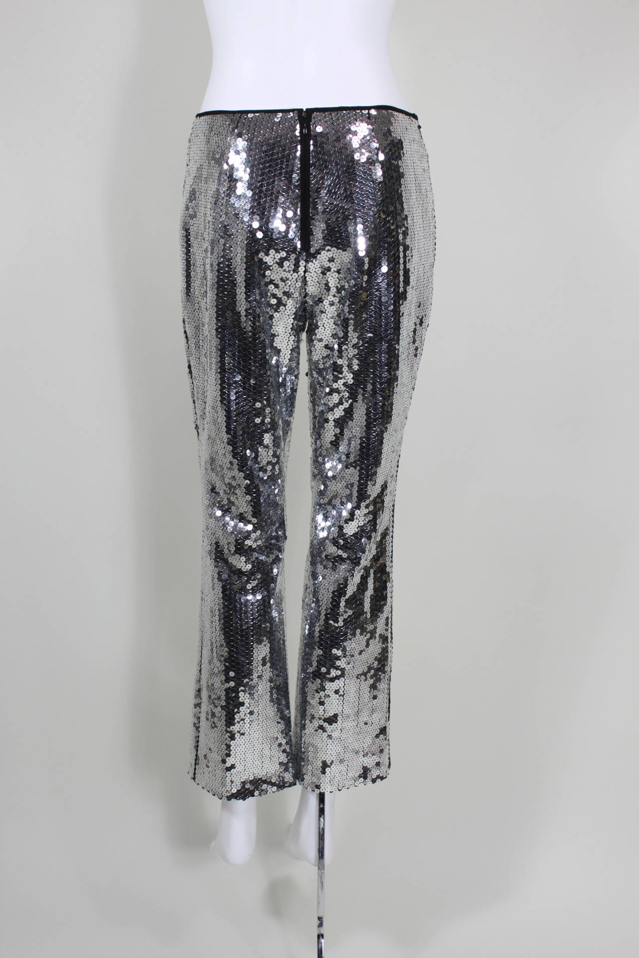 Dolce & Gabbana Silver Sequined Rock n Roll Trousers 1