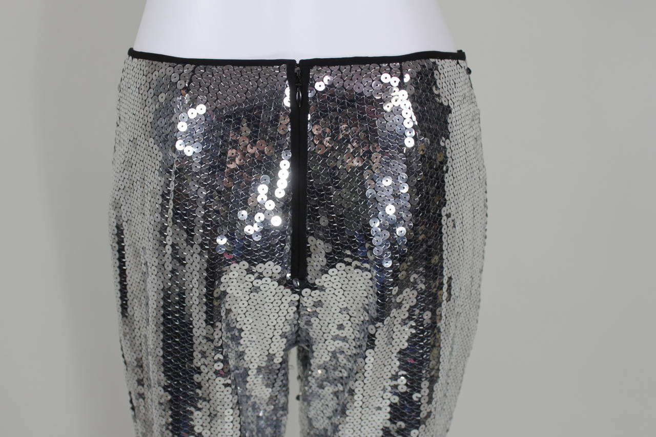 Dolce & Gabbana Silver Sequined Rock n Roll Trousers 4