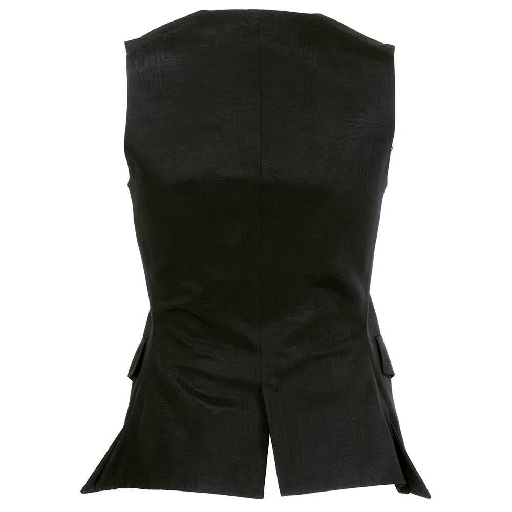 Vivienne Westwood 90s Black Jacquard Waistcoat In Excellent Condition For Sale In Los Angeles, CA