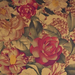 90s Chanel Sepia Toned Silk Floral Print Scarf