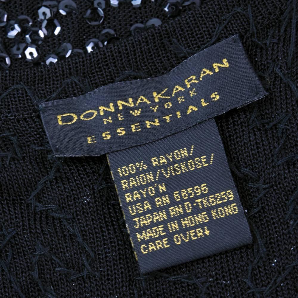 90s Donna Karan Black Hand Sequinned Knit Evening Ensemble 2