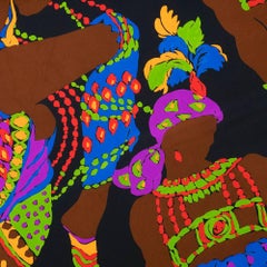 80s YSL Extra Large Silk Print Scarf/Wrap