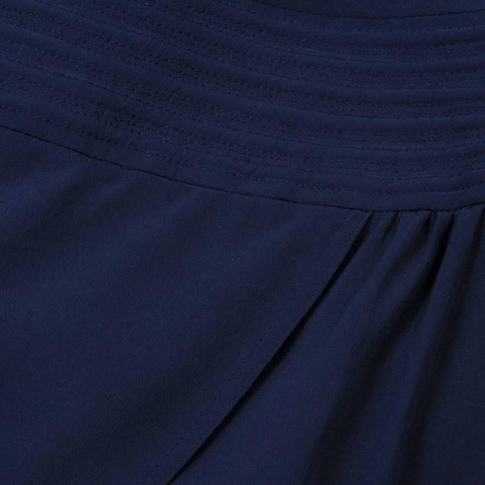 90s Chloe Navy Silk Wrap Dress In Excellent Condition For Sale In Los Angeles, CA