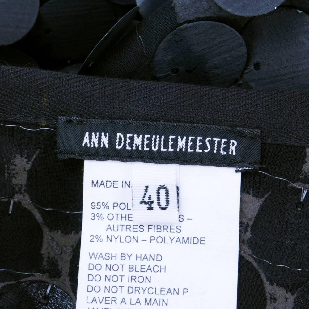 Dramatic Ann Demeulemeester Hand Brushed Wrap Skirt with Paillettes   In Excellent Condition In Los Angeles, CA