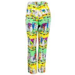 90s Versace  Commedia Dell'Arte Denim Cut Pants