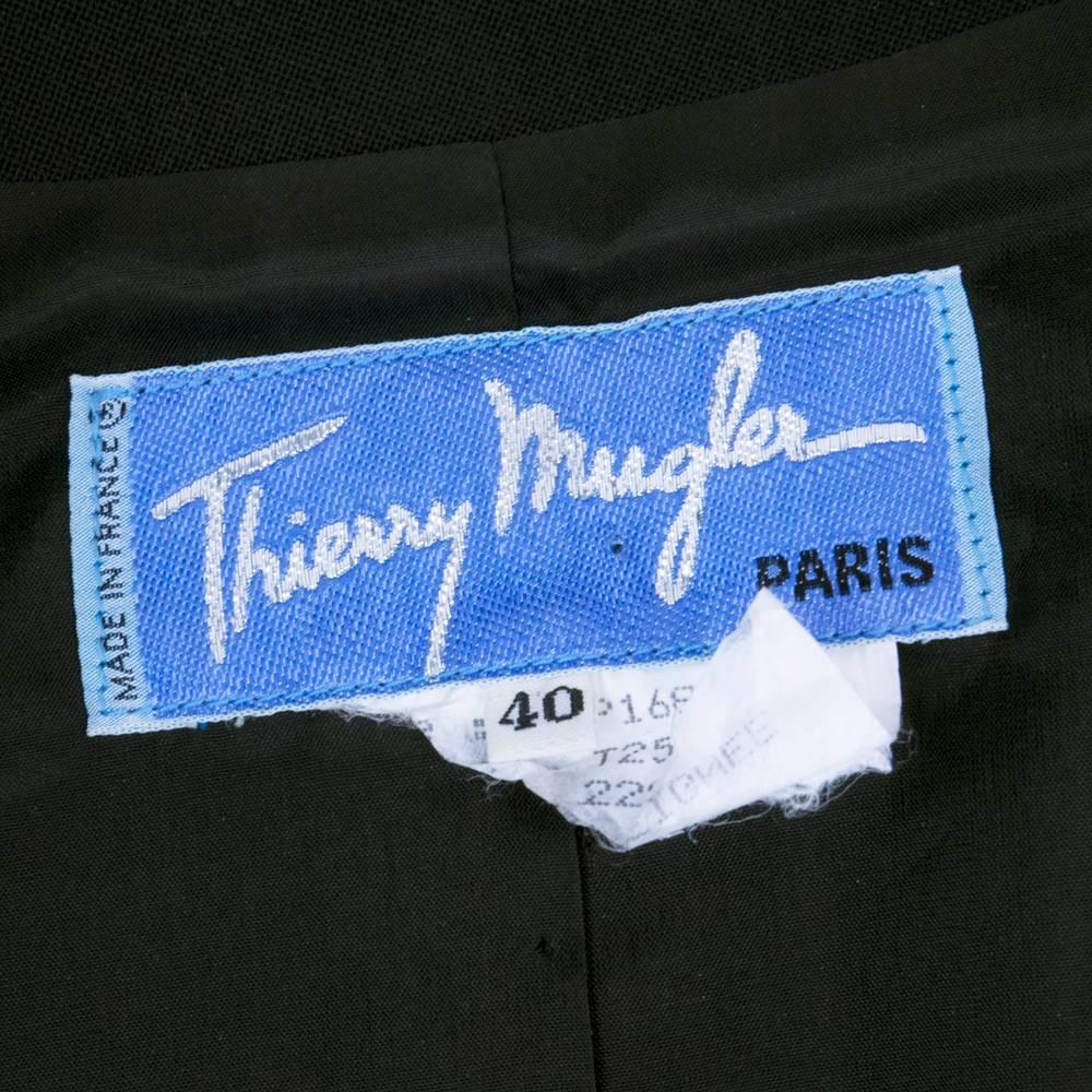90s Thierry Mugler Super Sexy Black Suit For Sale 2