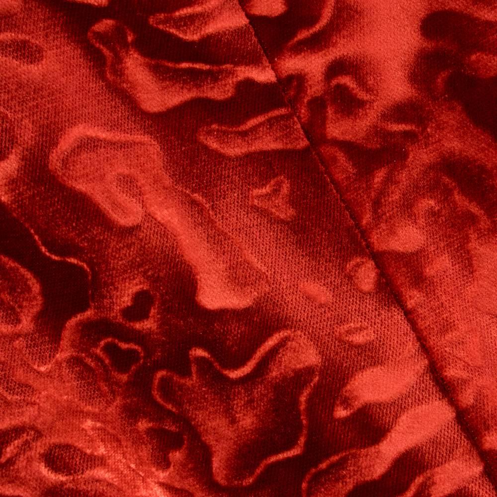 90s Christian Lacroix Red Embossed Velvet Coat 2