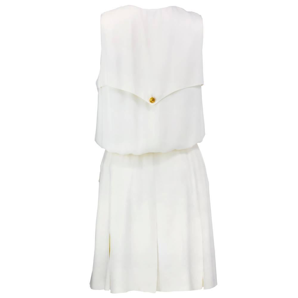 Gray Chanel Little White Dress with Nautical Vibe For Sale
