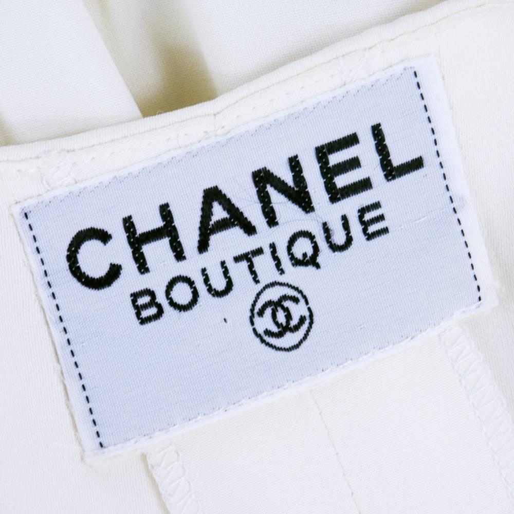 Chanel Little White Dress with Nautical Vibe In Excellent Condition For Sale In Los Angeles, CA