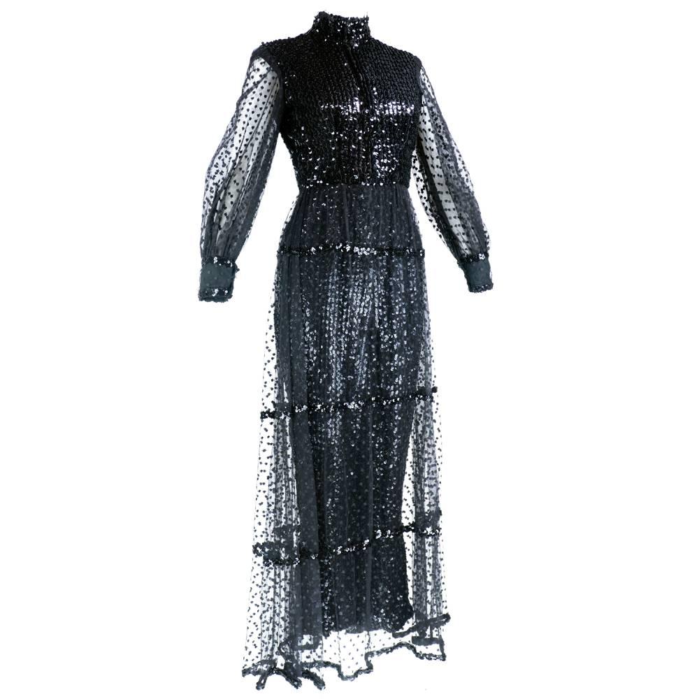 Crazy 1960s Sequin Jumpsuit with Tulle Overskirt