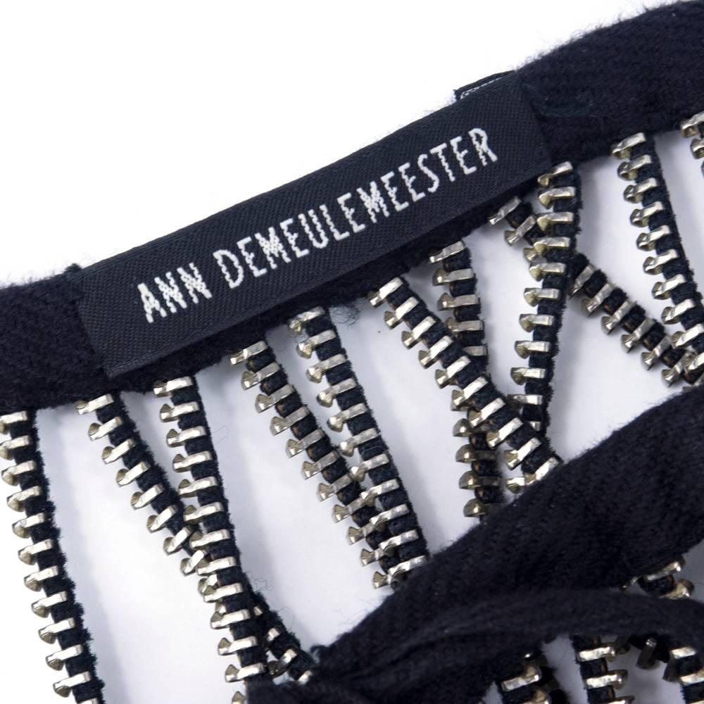 90s Ann Demeulemeester  Zipper Body Ornament In Excellent Condition For Sale In Los Angeles, CA
