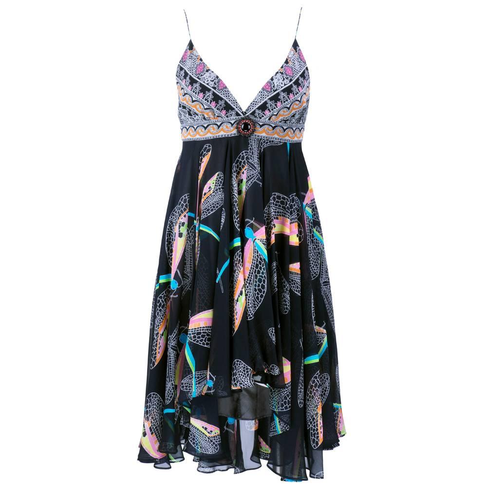 2000s Matthew Williamson Dragonfly Print Party Dress For Sale