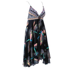 2000s Matthew Williamson Dragonfly Print Party Dress