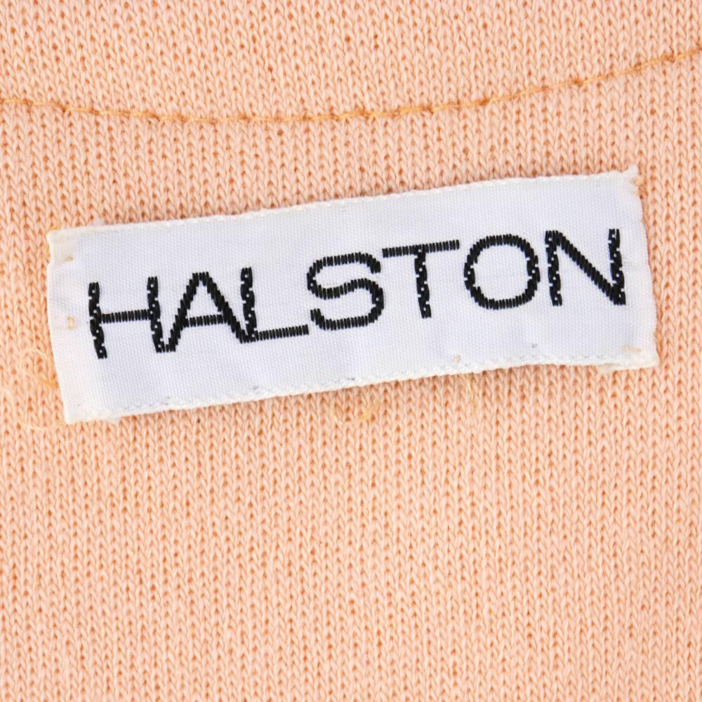 Orange 70s Halston Peach Evening Ensemble For Sale