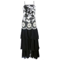 80s Valentino Black Beaded Constellation Gown 5