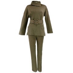 60s Rudi Gernreich 4 Piece Black and Brown Mod Knit Ensemble 1