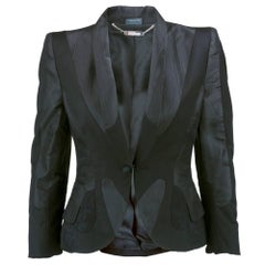 Alexander McQueen Black Patchwork Fitted Jacket. 