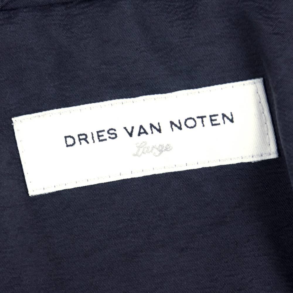 Women's Dries Van Noten Grey Black Silk Overcoat For Sale