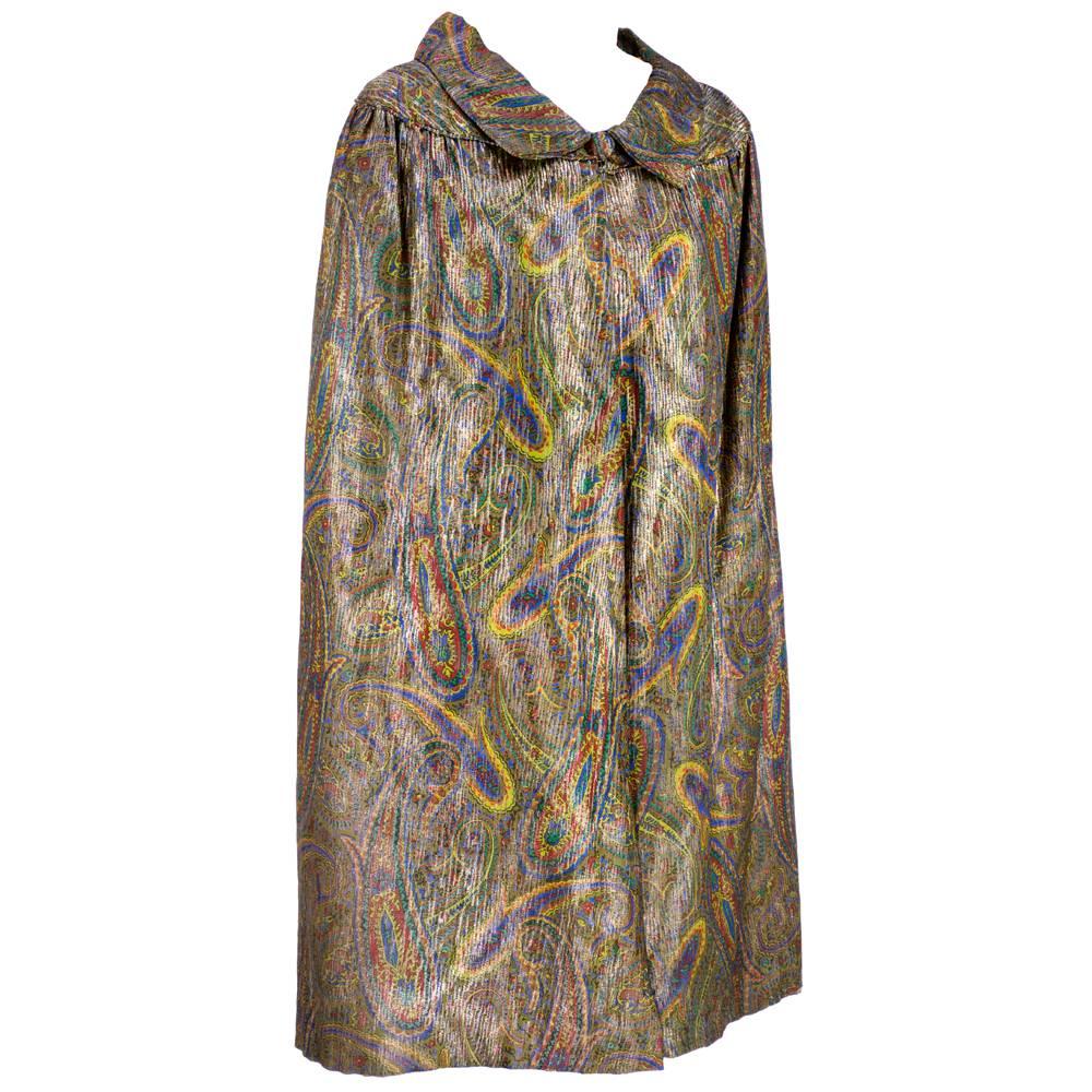 20s Lame Paisley Evening Coat For Sale